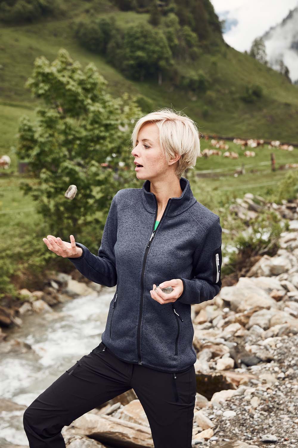 J&N Ladies' Knitted Fleece Jacket JN761