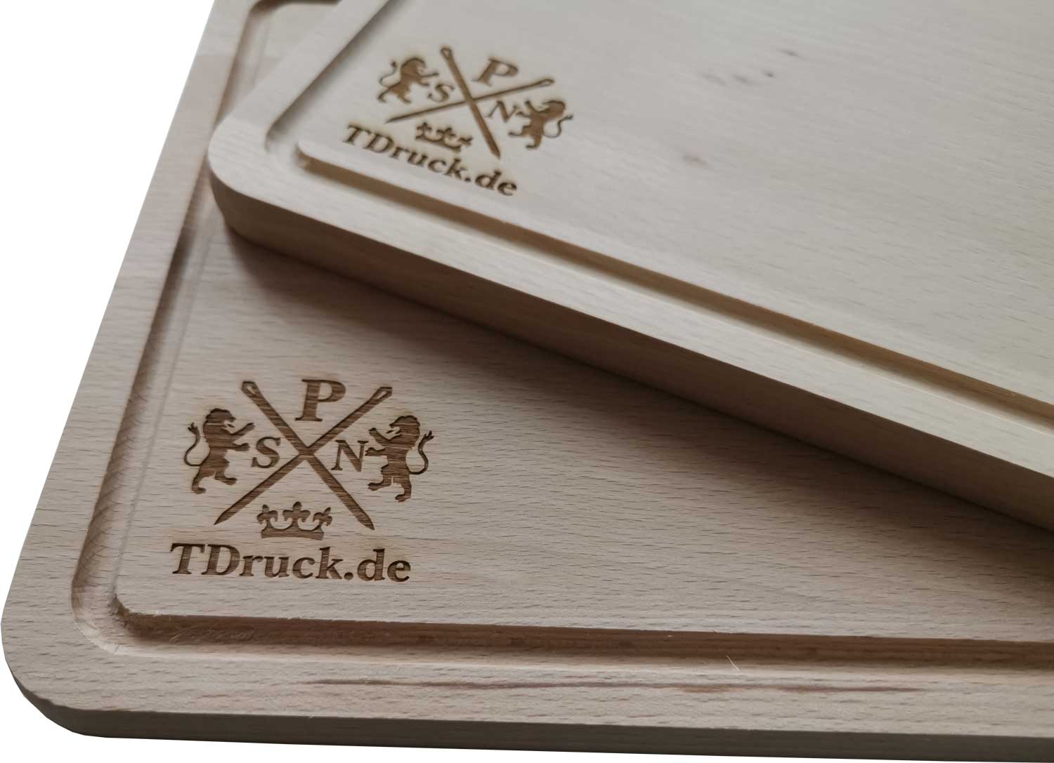 Schneidebrett Doppelpack mit TDruck-Logo