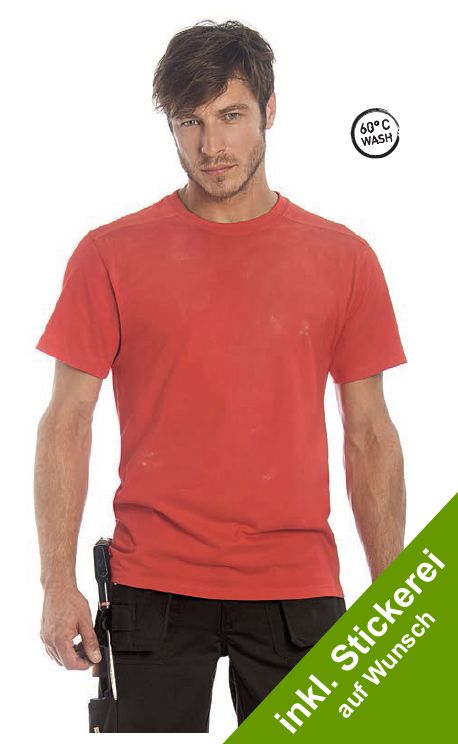 B&C Perfect Pro Workwear T-Shirt TU C01 mit Stickerei