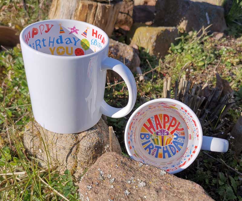 Tasse "Happy Birthday" mit individuellem Fotodruck