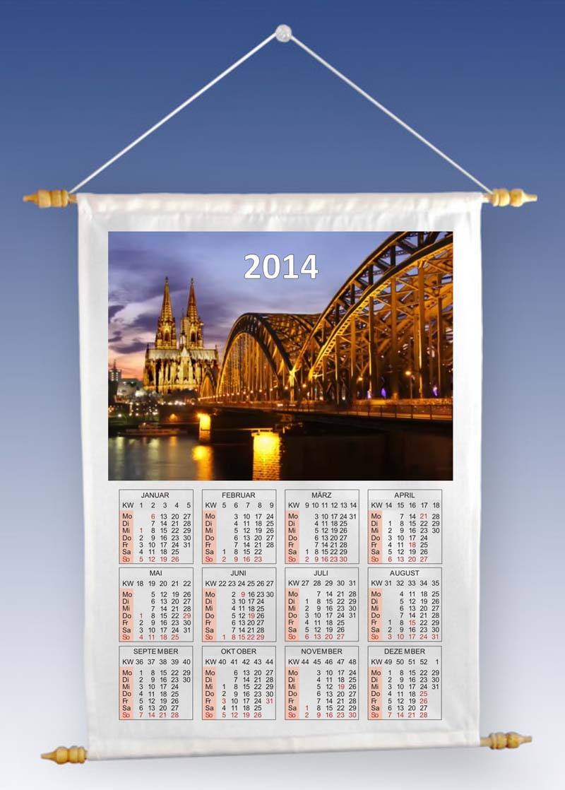 Stoff-Wandkalender mit Ihrem Foto