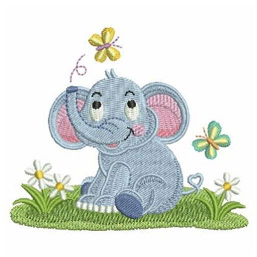 Elefant und Schmetterling