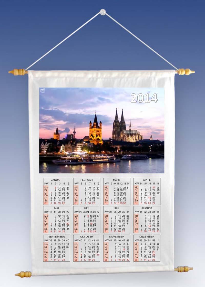 Stoff-Wandkalender mit Ihrem Foto