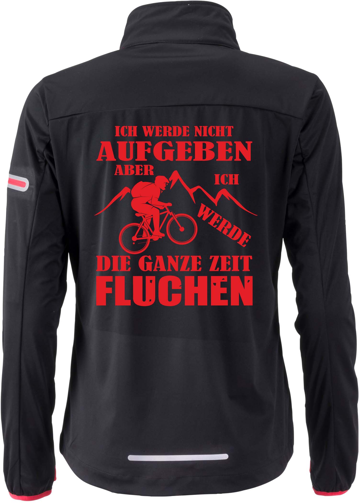 Damen Softshell-Radjacke "Nicht aufgeben, aber fluchen" JN1125NA