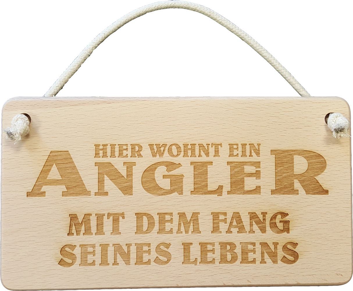 Holz-Türschild - Hier wohnt ein Schreiner