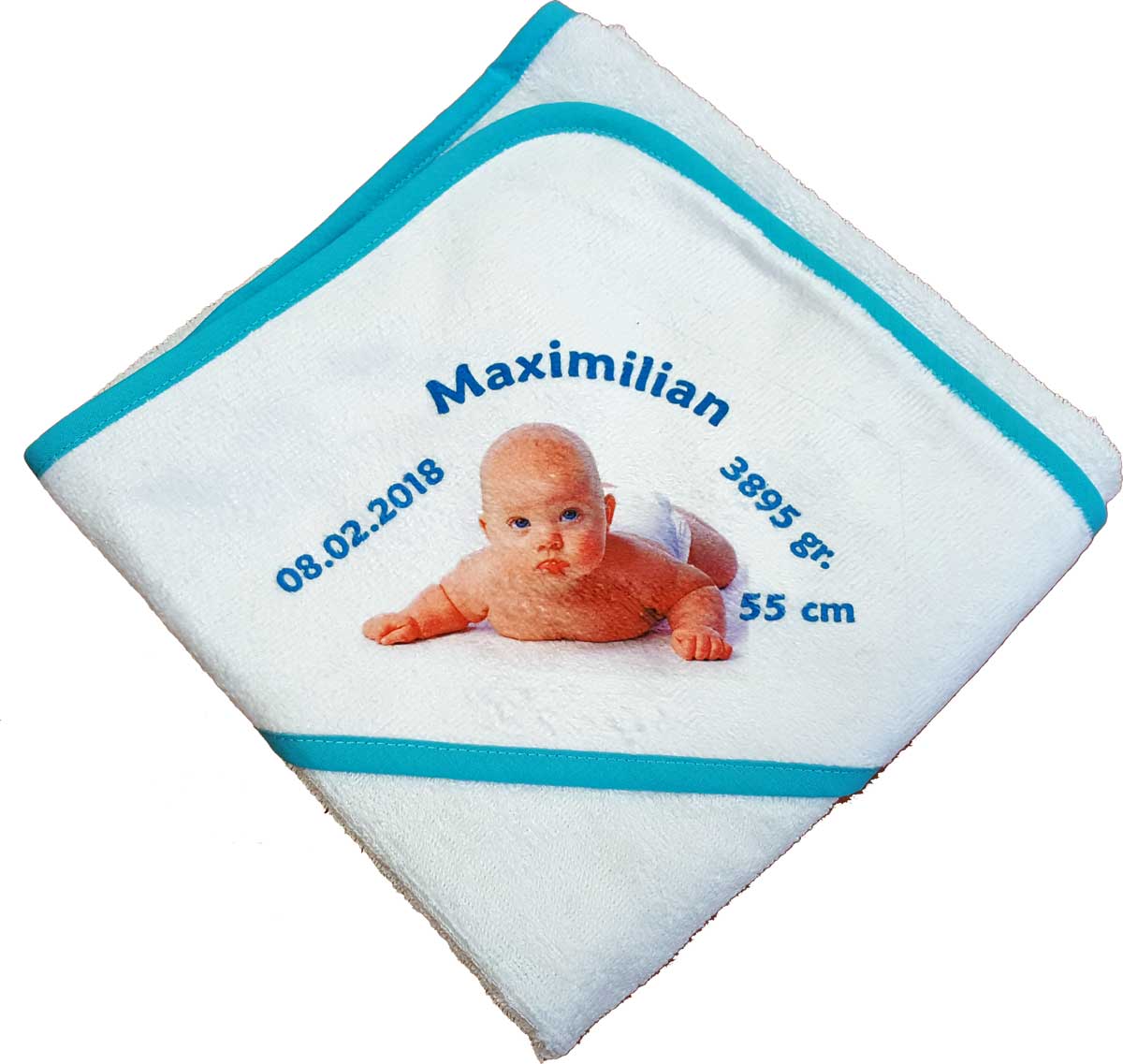 Baby-Kapuzentuch mit Fotodruck von A&R