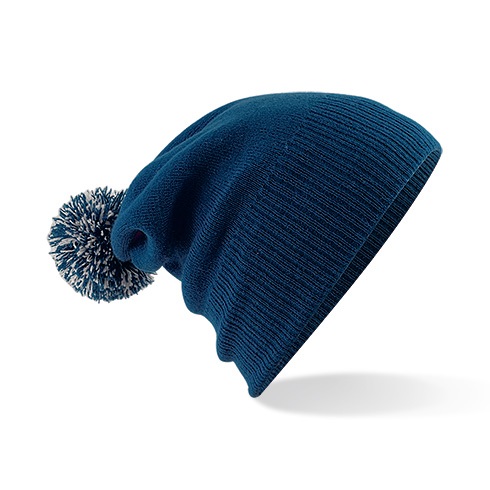 Beechfield Snowstar Beanie B450 mit zweifarbiger Bommel und Textstickerei