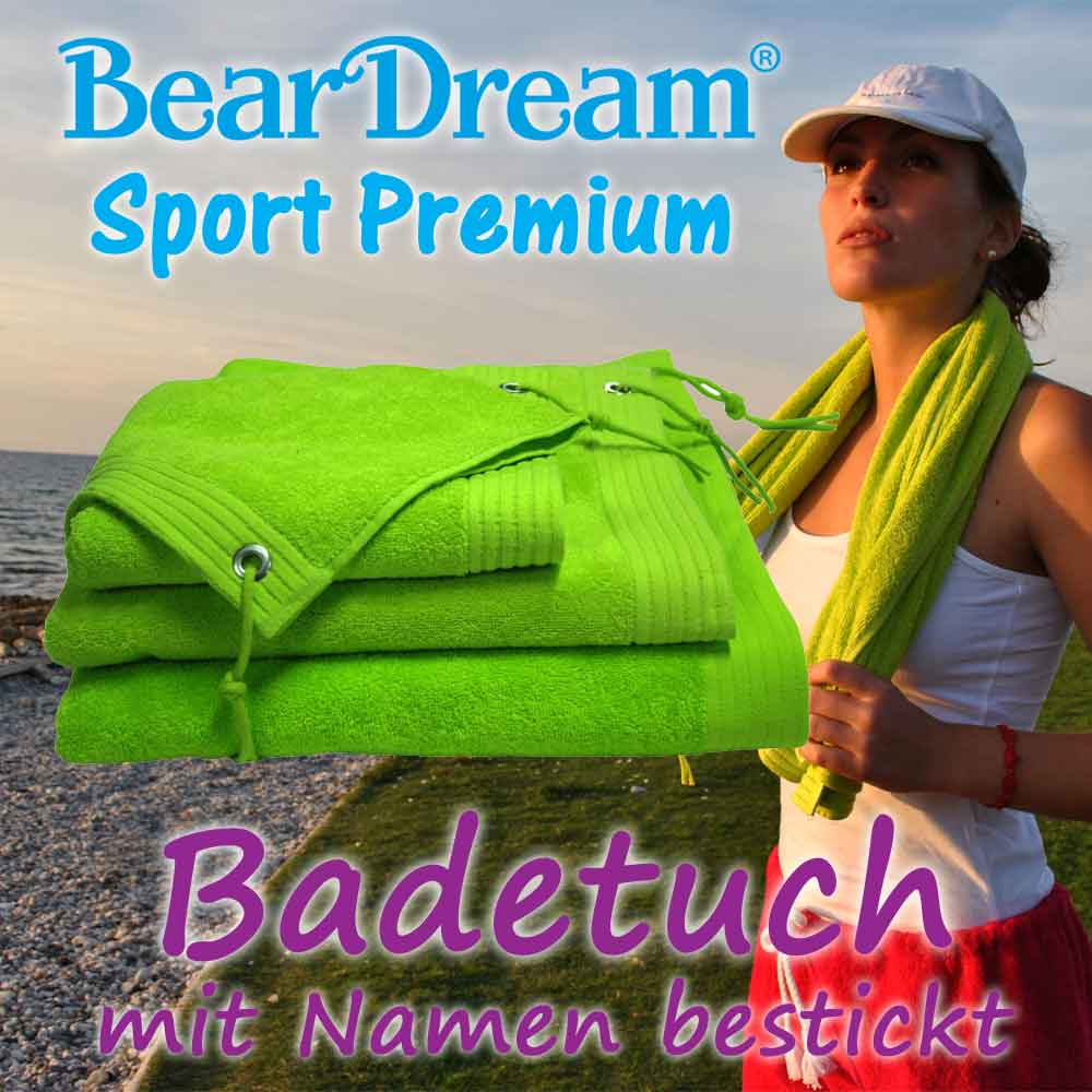 BearDream Sport Premium Badetuch mit Text-Stickerei