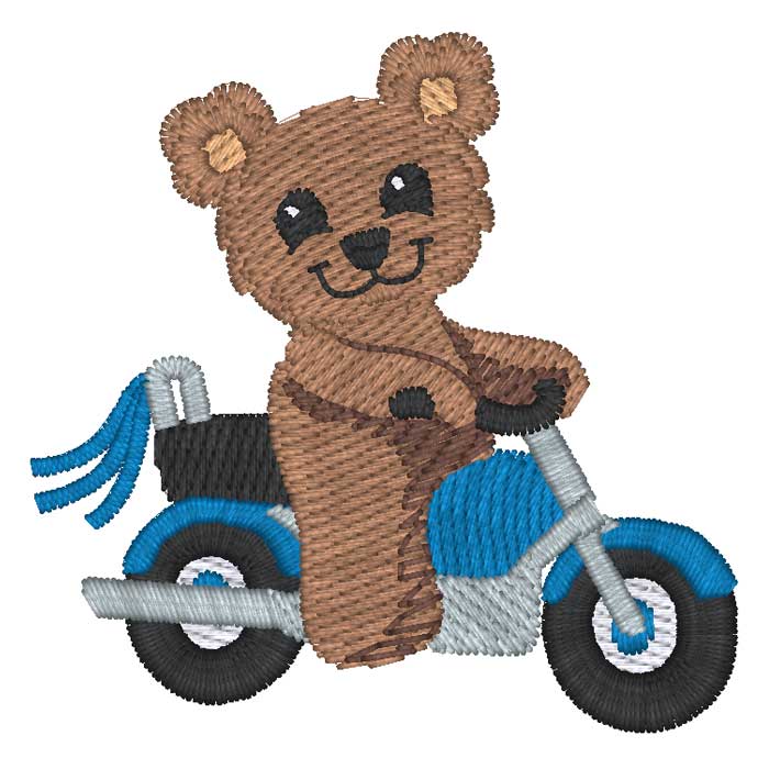Bär auf Motorrad