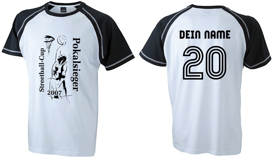 Meistershirt Basketball RaglanT mit beidseitigem Druck