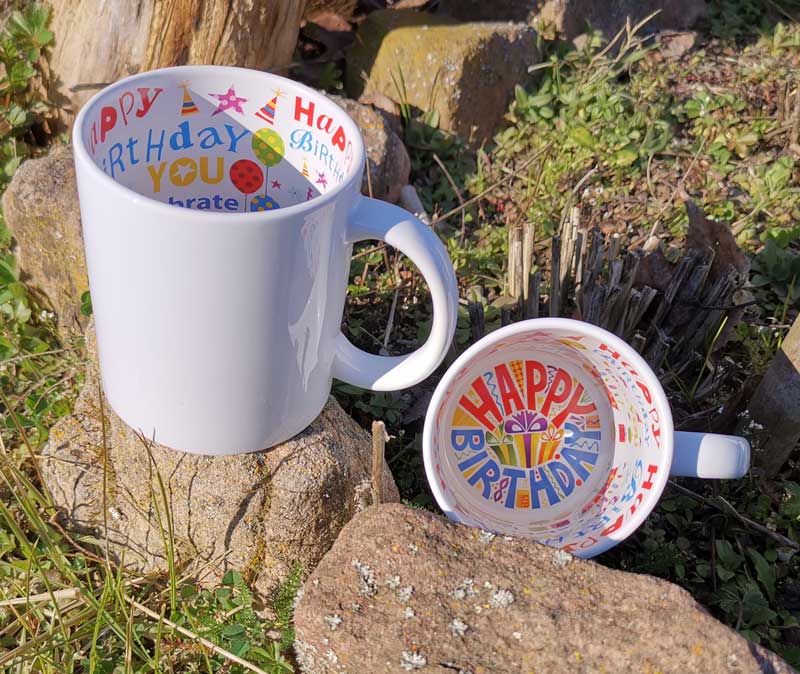 Tasse "Happy Birthday" mit individuellem Fotodruck