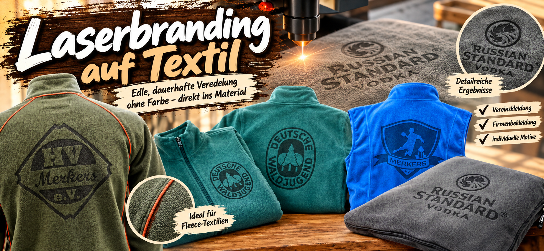 Laserbranding auf Textil