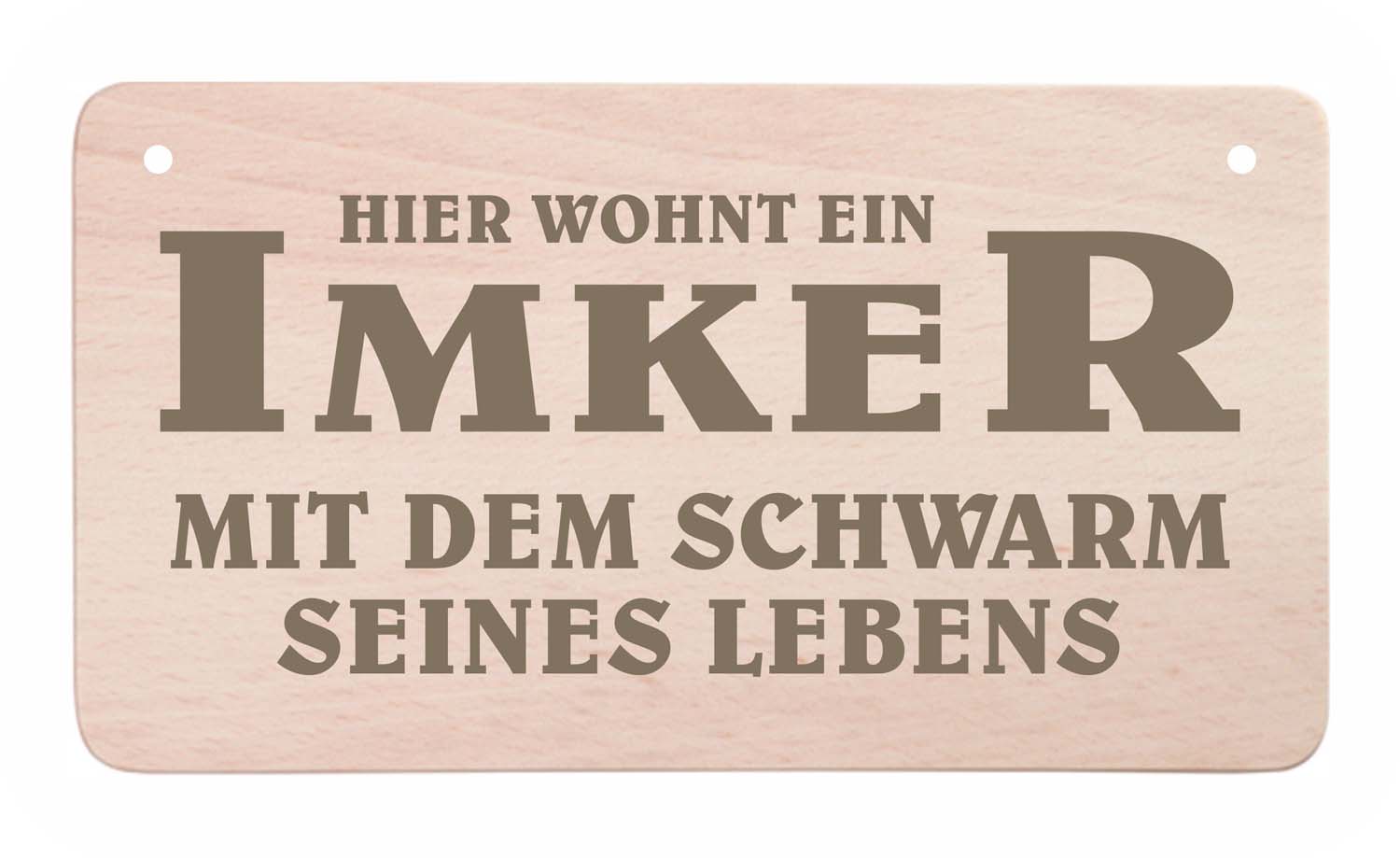 Holz-Türschild - Hier wohnt ein Imker