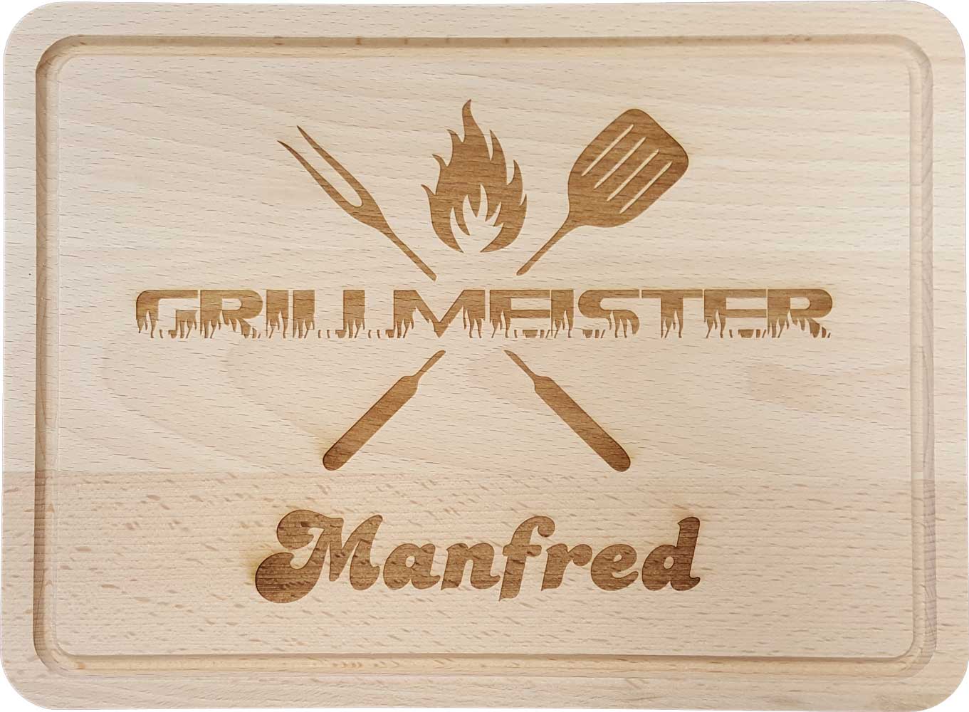 Hackbrett Grillmeister mit individueller Lasergravur