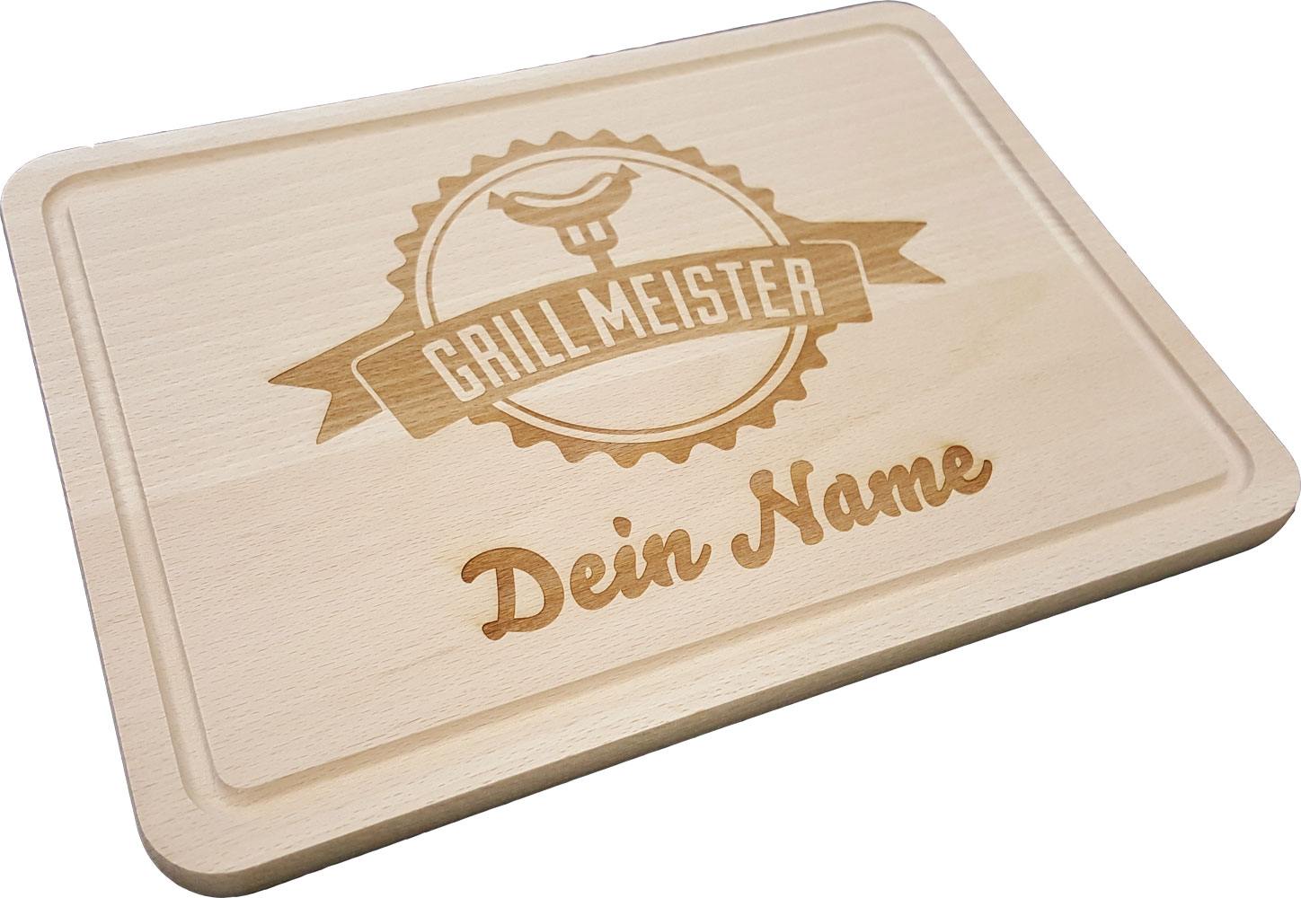 Hackbrett Grillmeister mit individueller Lasergravur