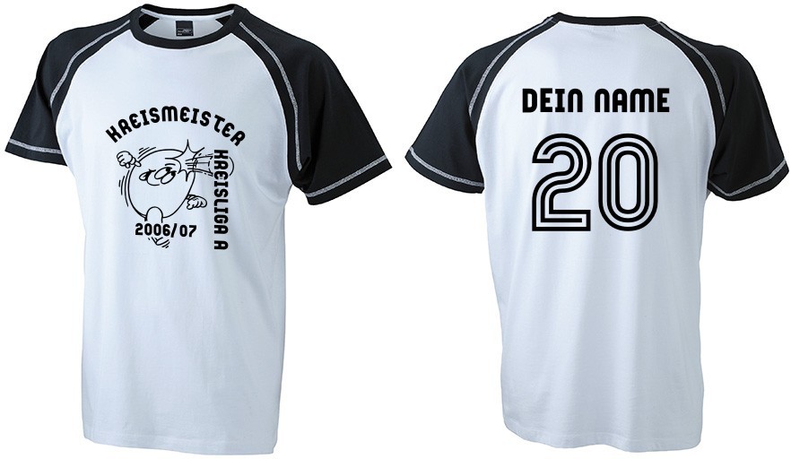 Meistershirt Tischtennis RaglanT mit beidseitigem Druck