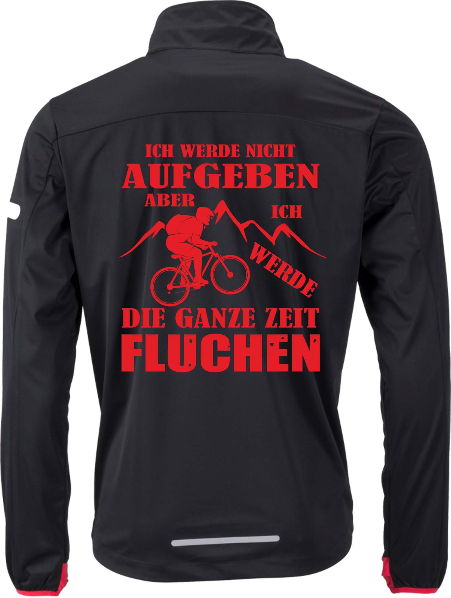Herren Softshell-Radjacke "Ich werde nicht aufgeben, aber fluchen" JN1126NA