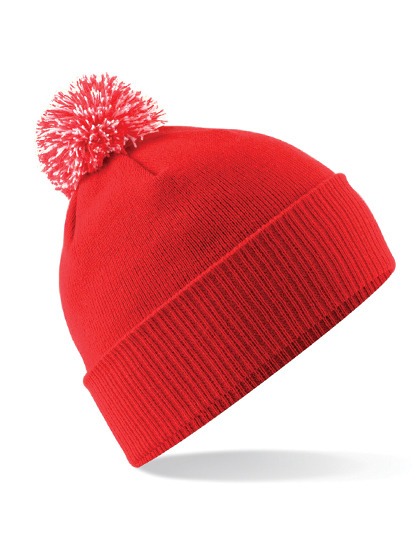 Kids Snowstar Beanie B450B mit zweifarbiger Bommel und Logostickerei