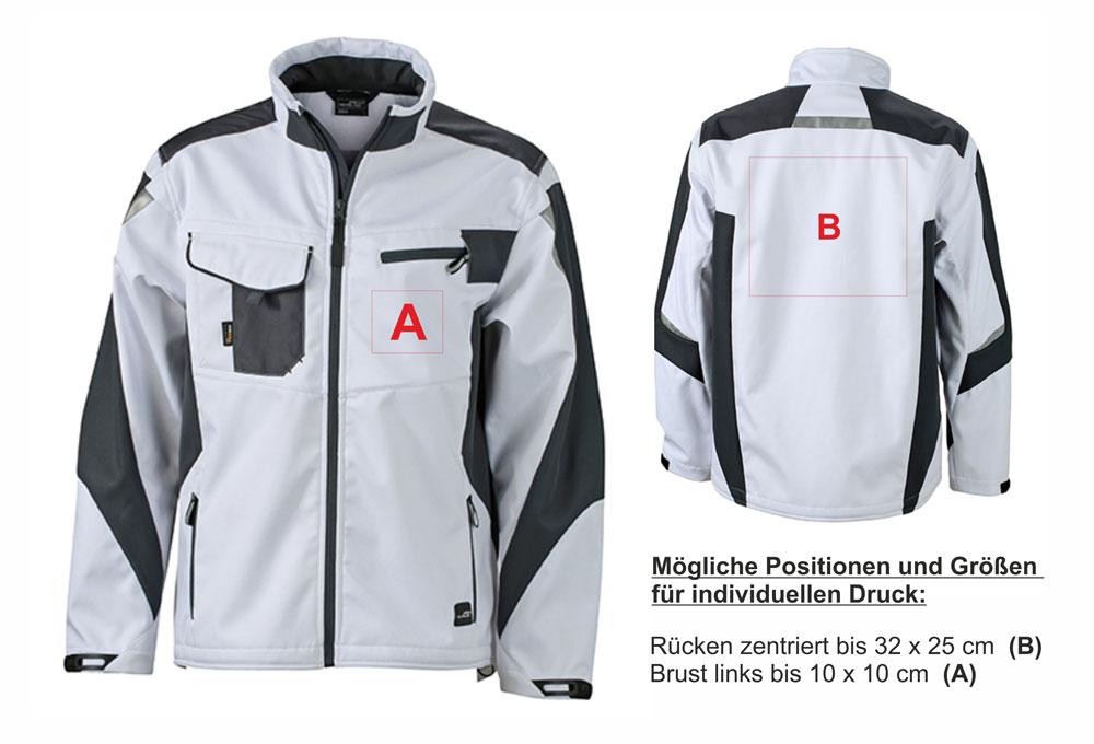 Workwear Softshell Jacket JN844 mit individuellem Druck