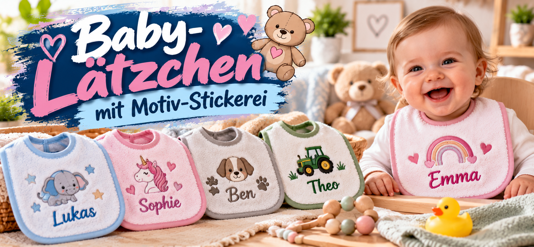 Baby-Lätzchen mit Stickerei