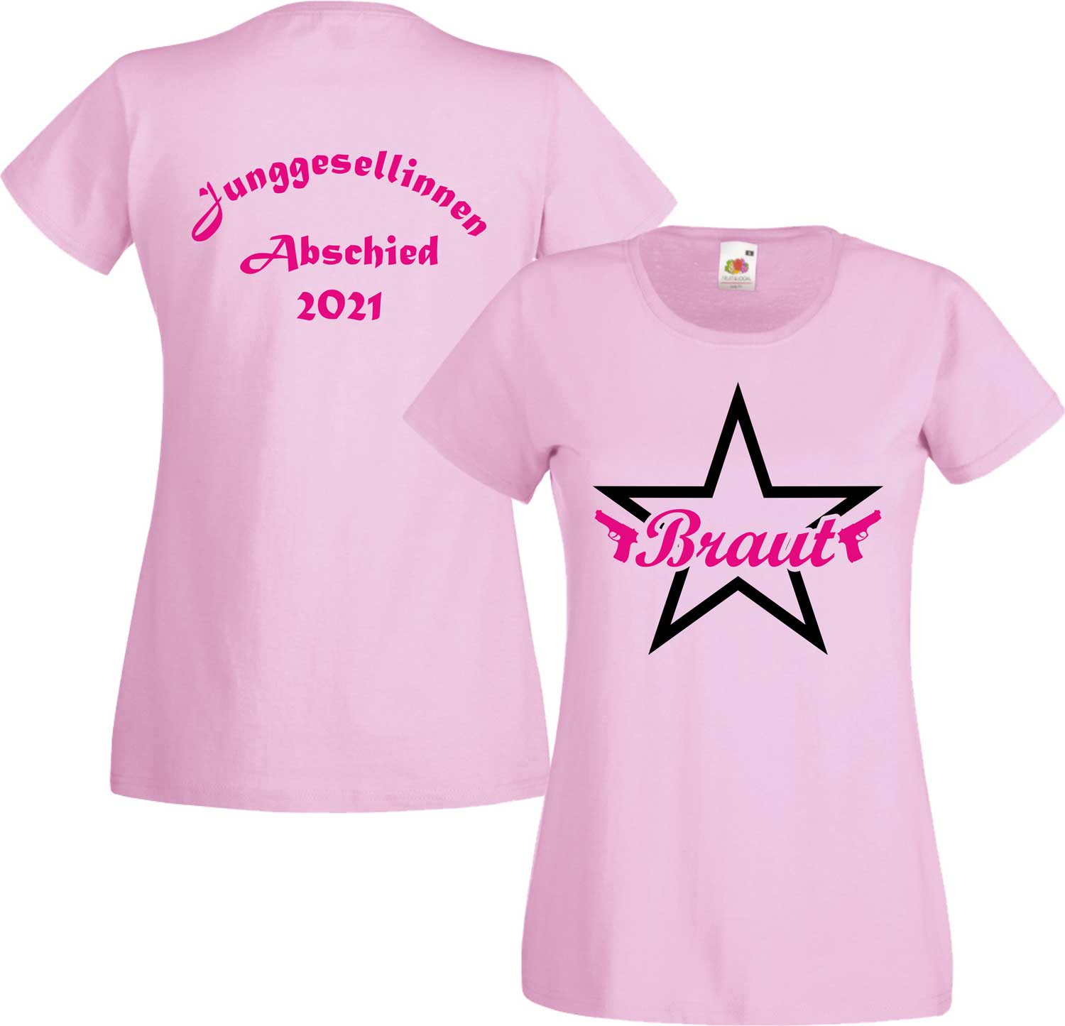 Damen JGA-Shirt "Braut mit Pistolen"
