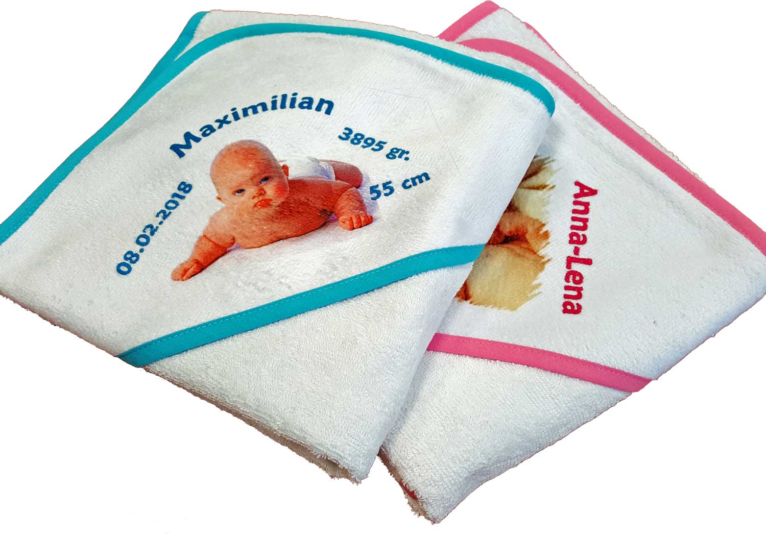 Baby-Kapuzentuch mit Fotodruck von A&R