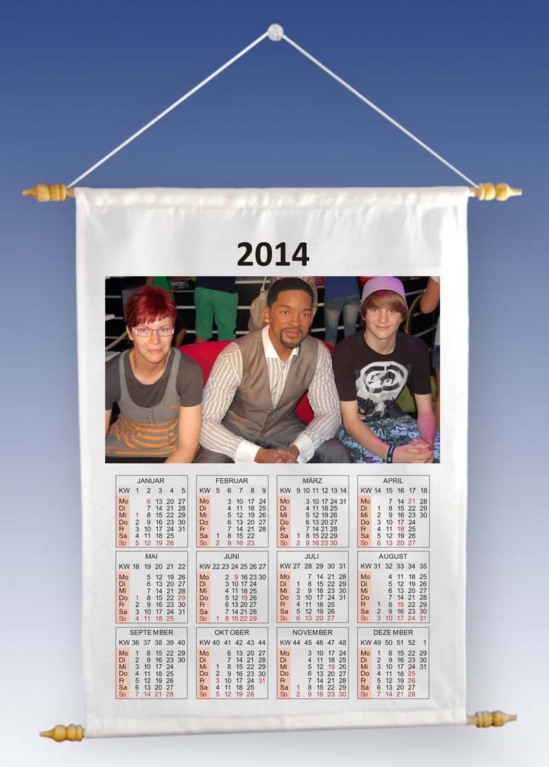 Stoff-Wandkalender mit Ihrem Foto