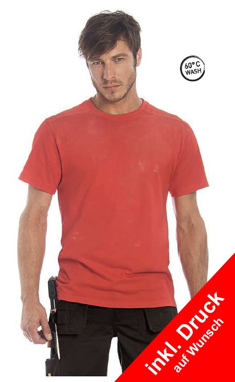 B&C Perfect Pro Workwear T-Shirt TU C01 mit Druck