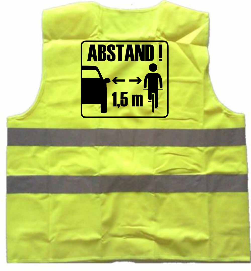 Warnweste "Sicher Vorbei - Abstand zu Radfahrern"