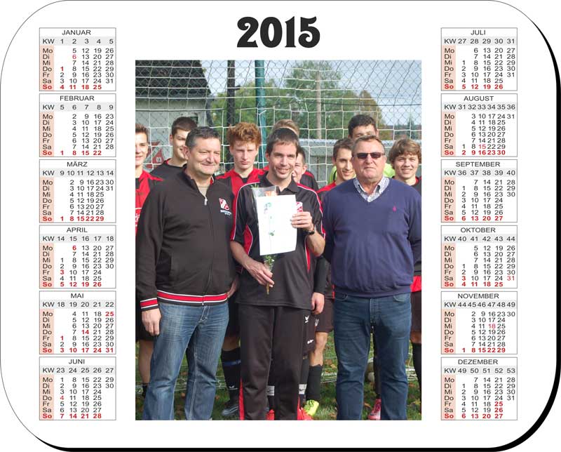 Hochglanz-Mousepad mit Kalender und Ihrem Foto