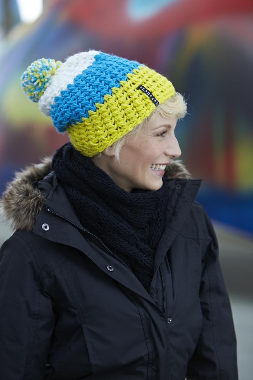 Pompon Häkelmütze bunt mit Bommel MB7940