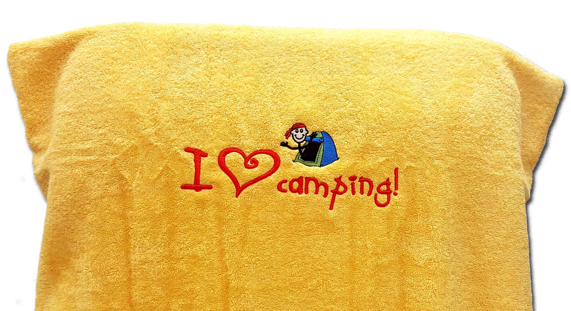 Campingstuhl-Husse bestickt - I love Camping