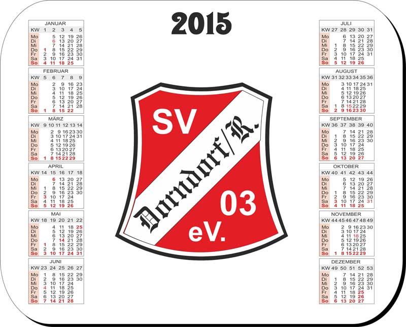 Hochglanz-Mousepad mit Kalender und Ihrem Foto