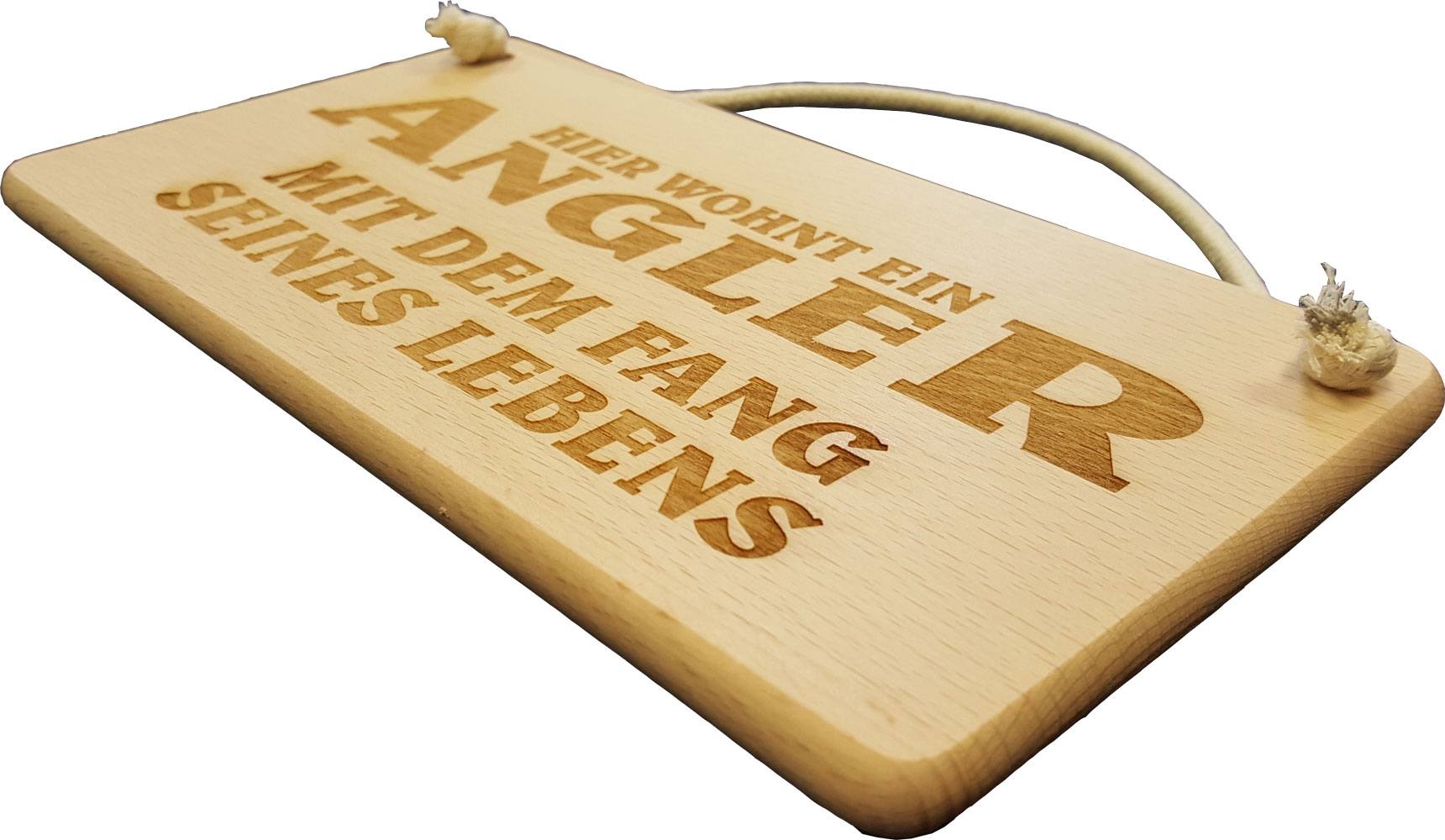 Holz-Türschild - Hier wohnt ein Schreiner