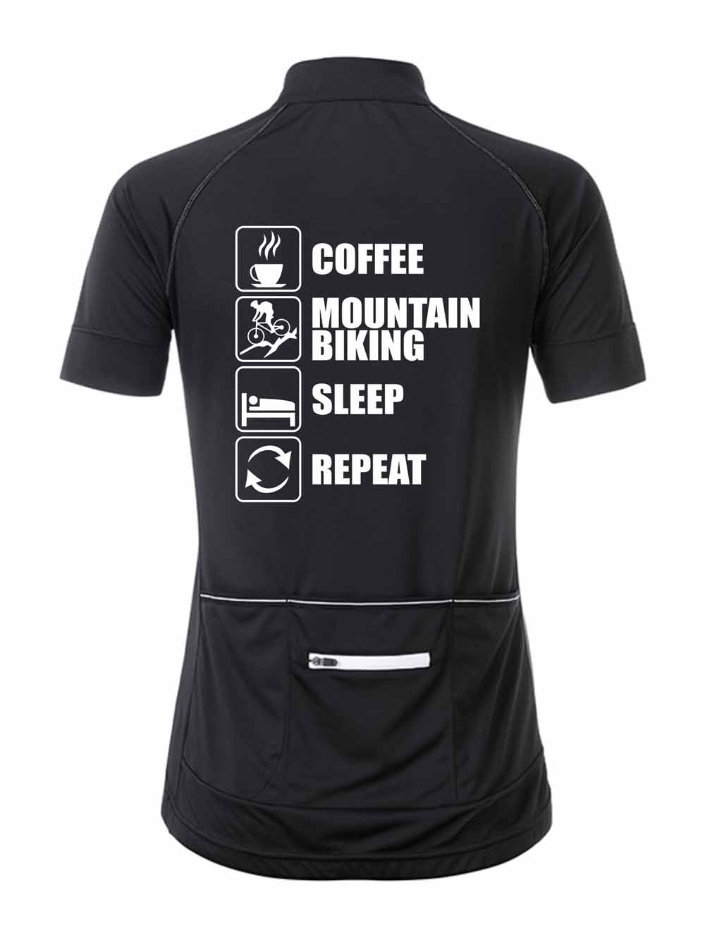 Damen Radshirt "Coffee-Mountainbike-Sleep-Repeat" JN513CR