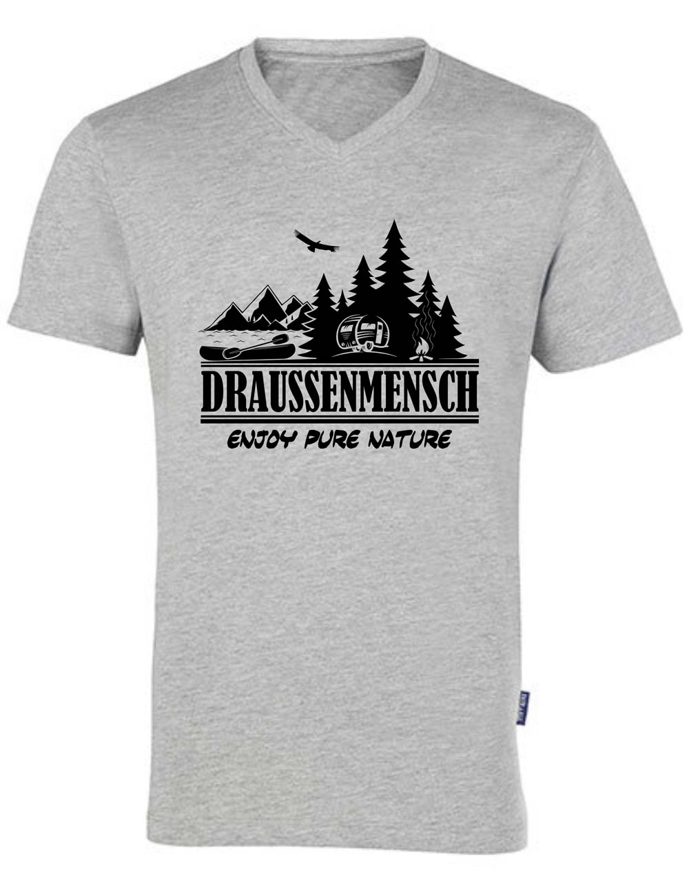 Draussenmensch V-Neck Tee 102