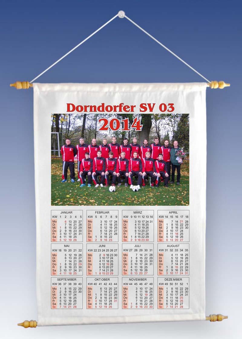 Stoff-Wandkalender mit Ihrem Foto