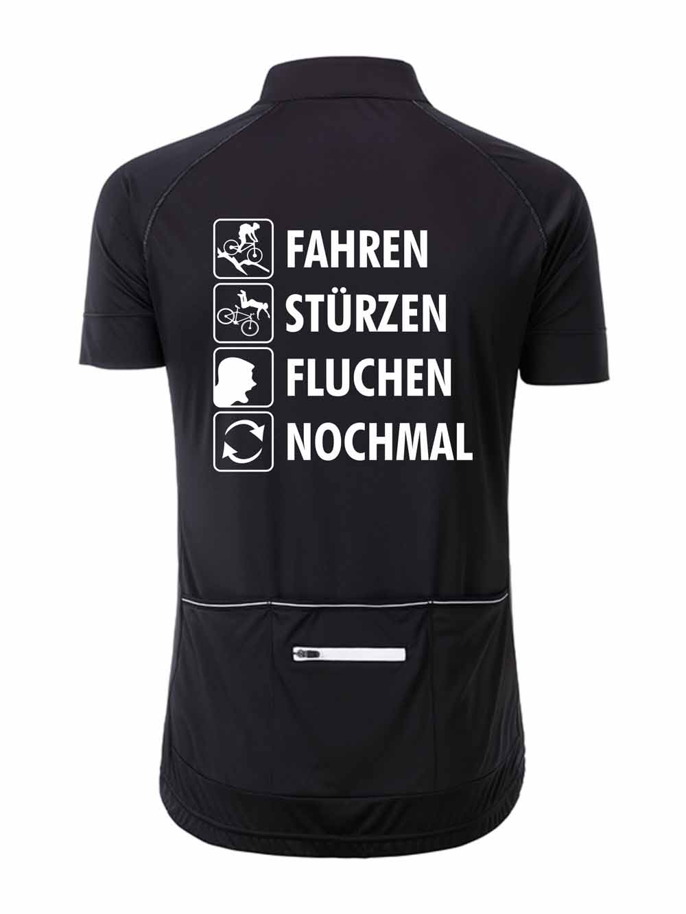 Herren Rad-Trikot Fullzip "Fahren-Stürzen-Fluchen-Nochmal" JN516FL