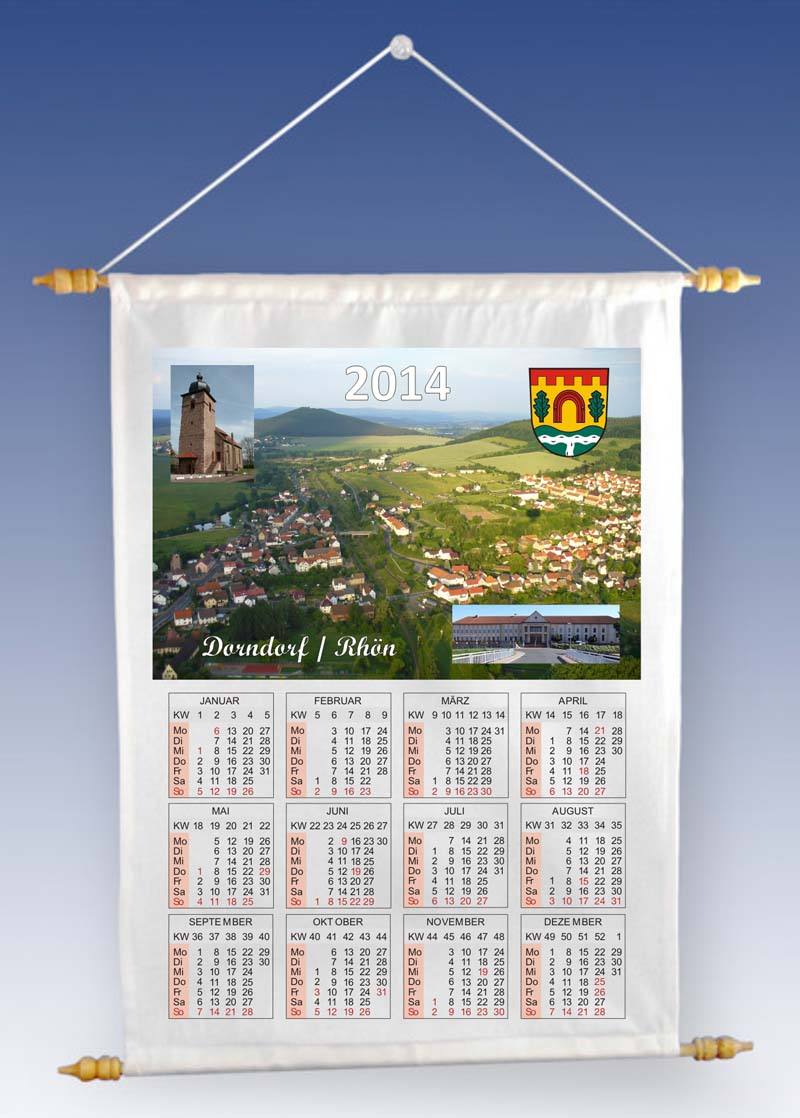 Stoff-Wandkalender mit Ihrem Foto