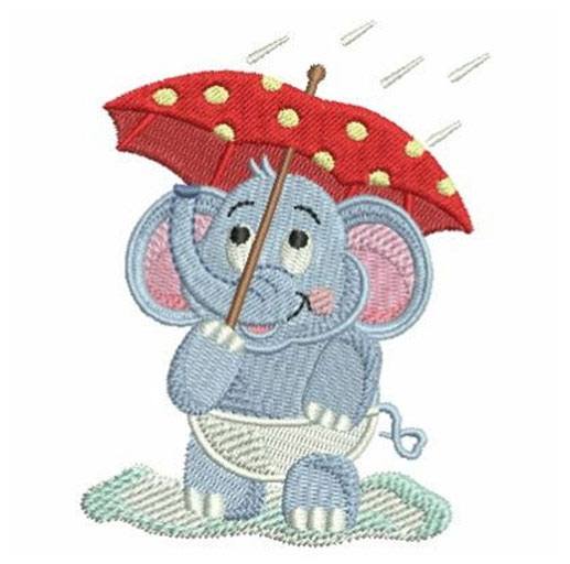 Elefant mit Regenschirm