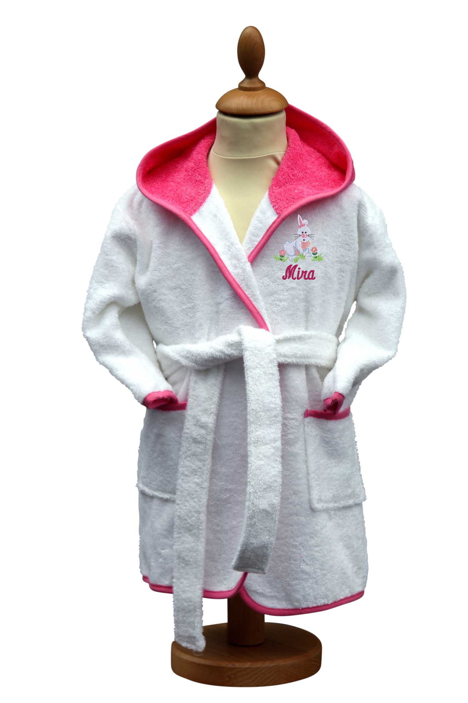 A&R Kids-Bademantel mit Name und lustigem Bauernhof-Tiermotiv bestickt