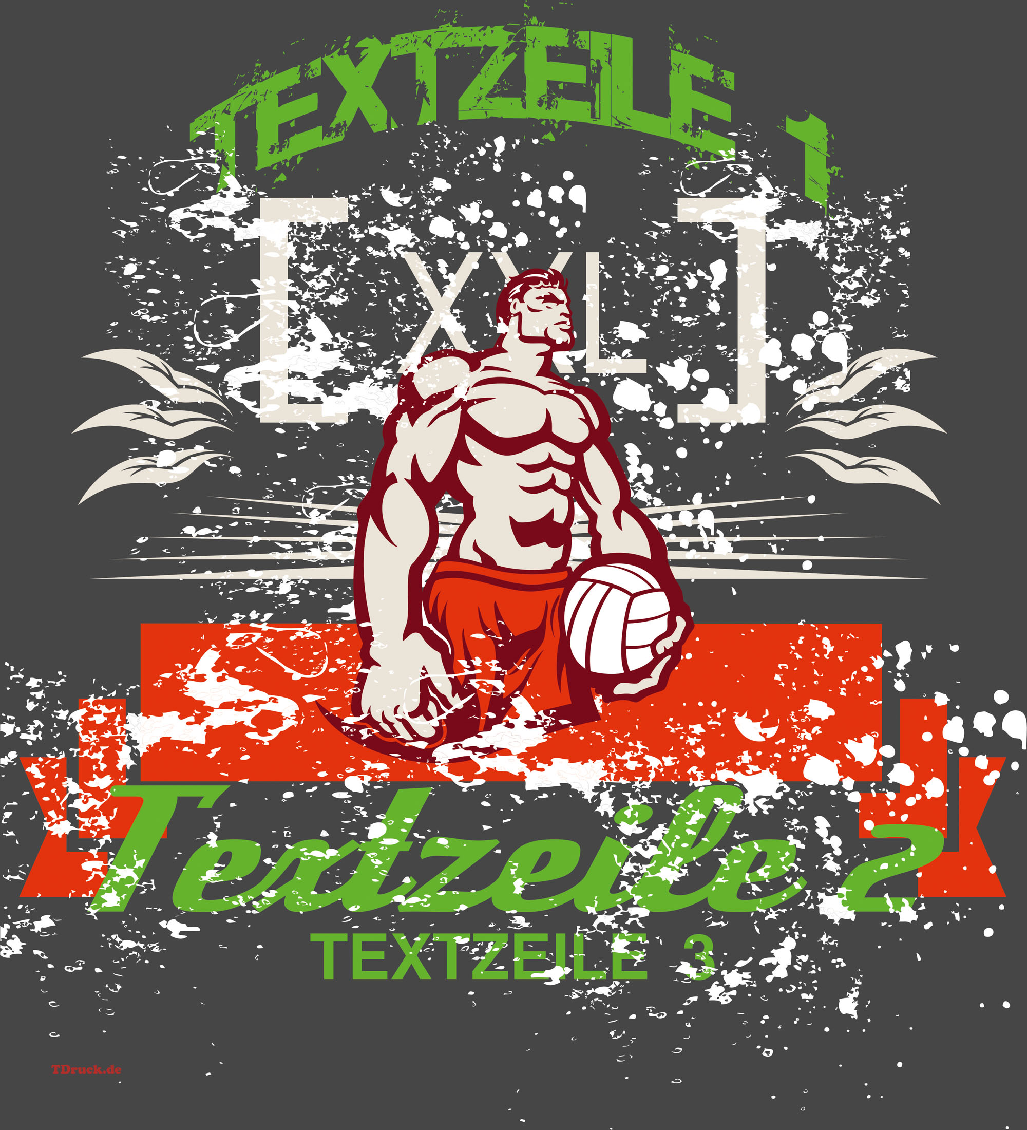Meistershirt Volleyball Multicolor Unisex mit beidseitigem Druck