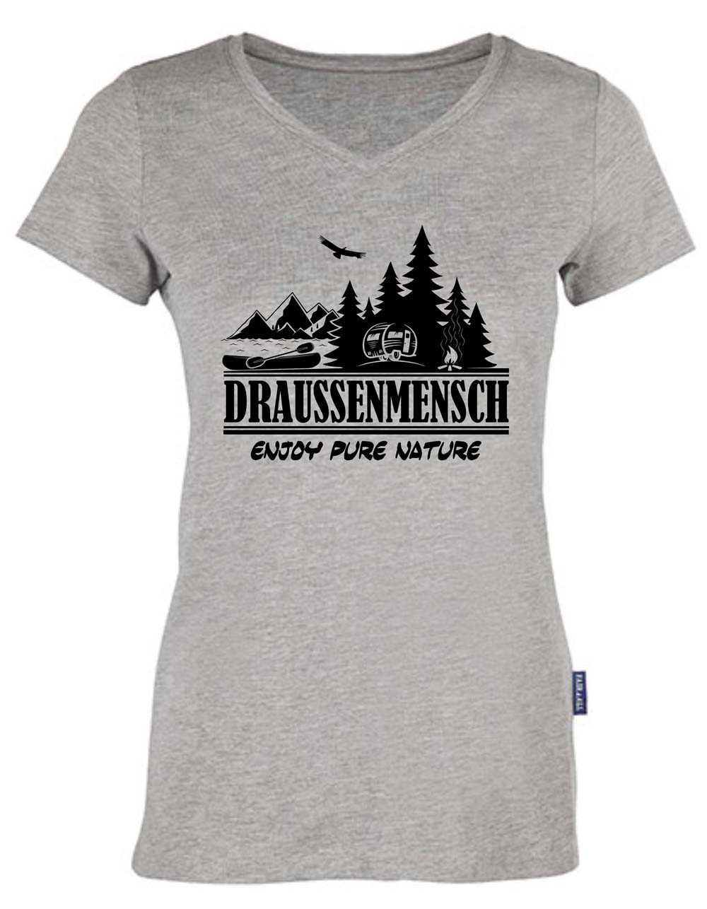 Draussenmensch Women's V-Neck Tee 202
