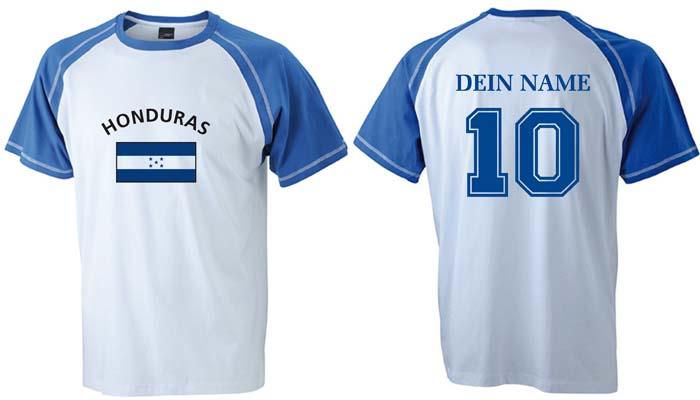 Flag-Shirt HONDURAS mit individuellem Rückendruck