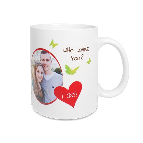 Weiße Tasse mit individuellem Fotodruck