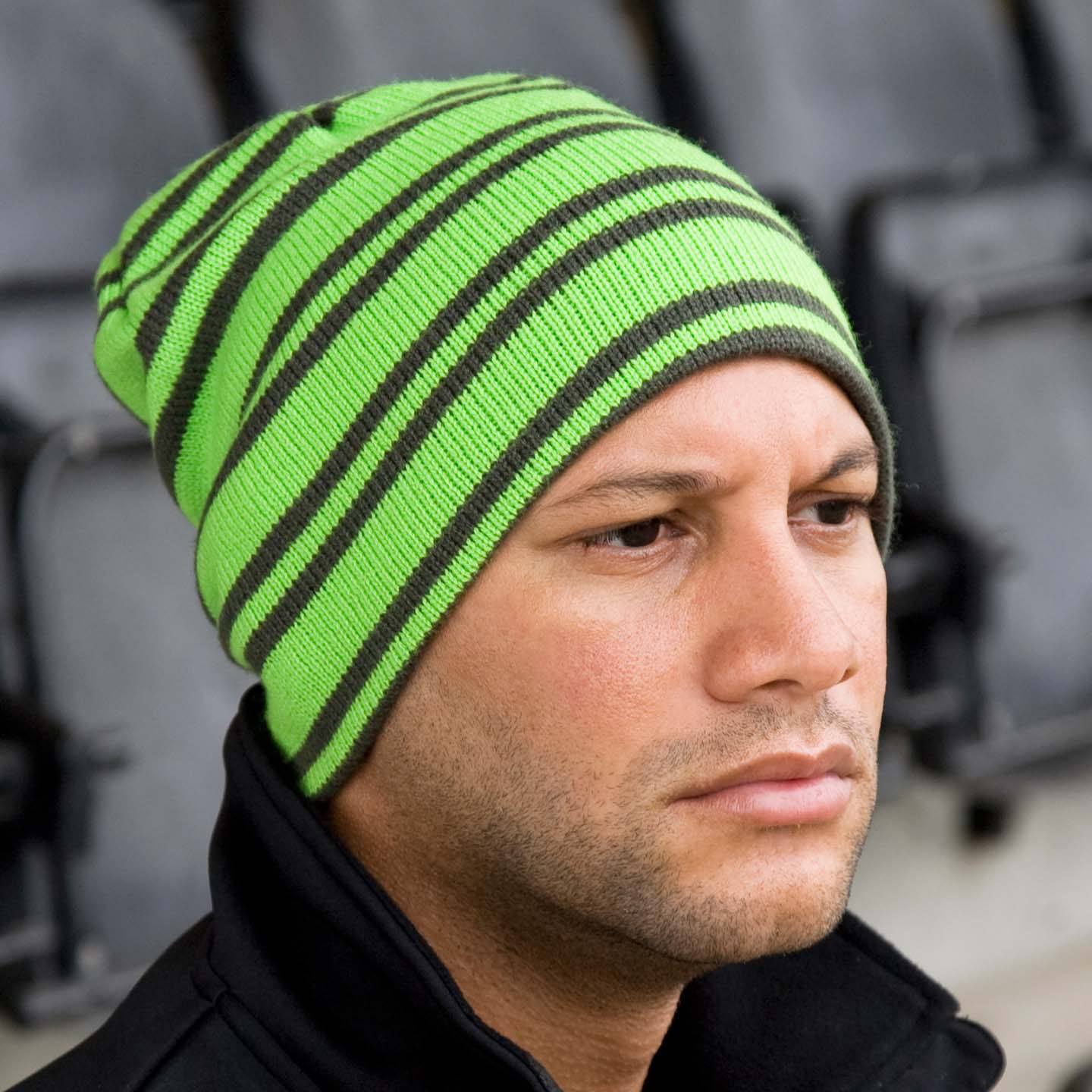 Wendbare Team Beanie mit Textstickerei Result RC354