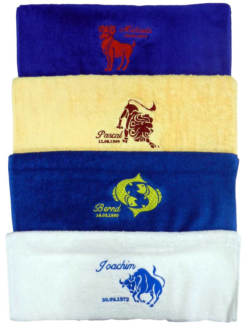 BearDream Handtuch mit Sternzeichen-Stickerei