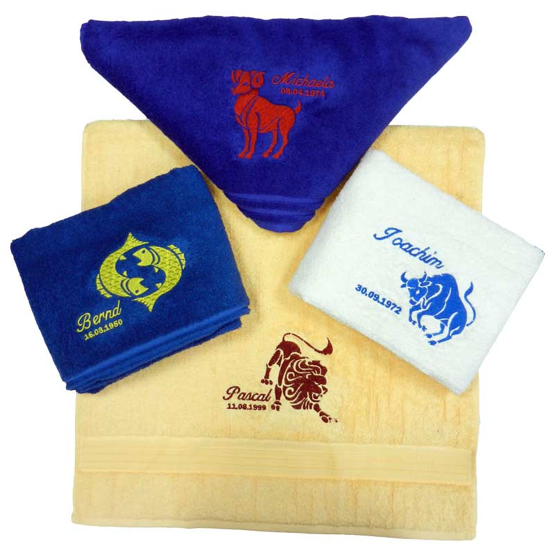 BearDream Handtuch mit Sternzeichen-Stickerei