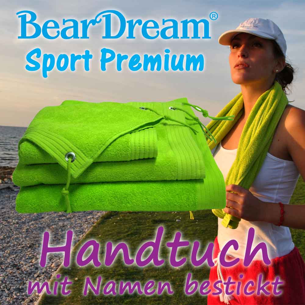BearDream Sport Premium Handtuch mit Text-Stickerei