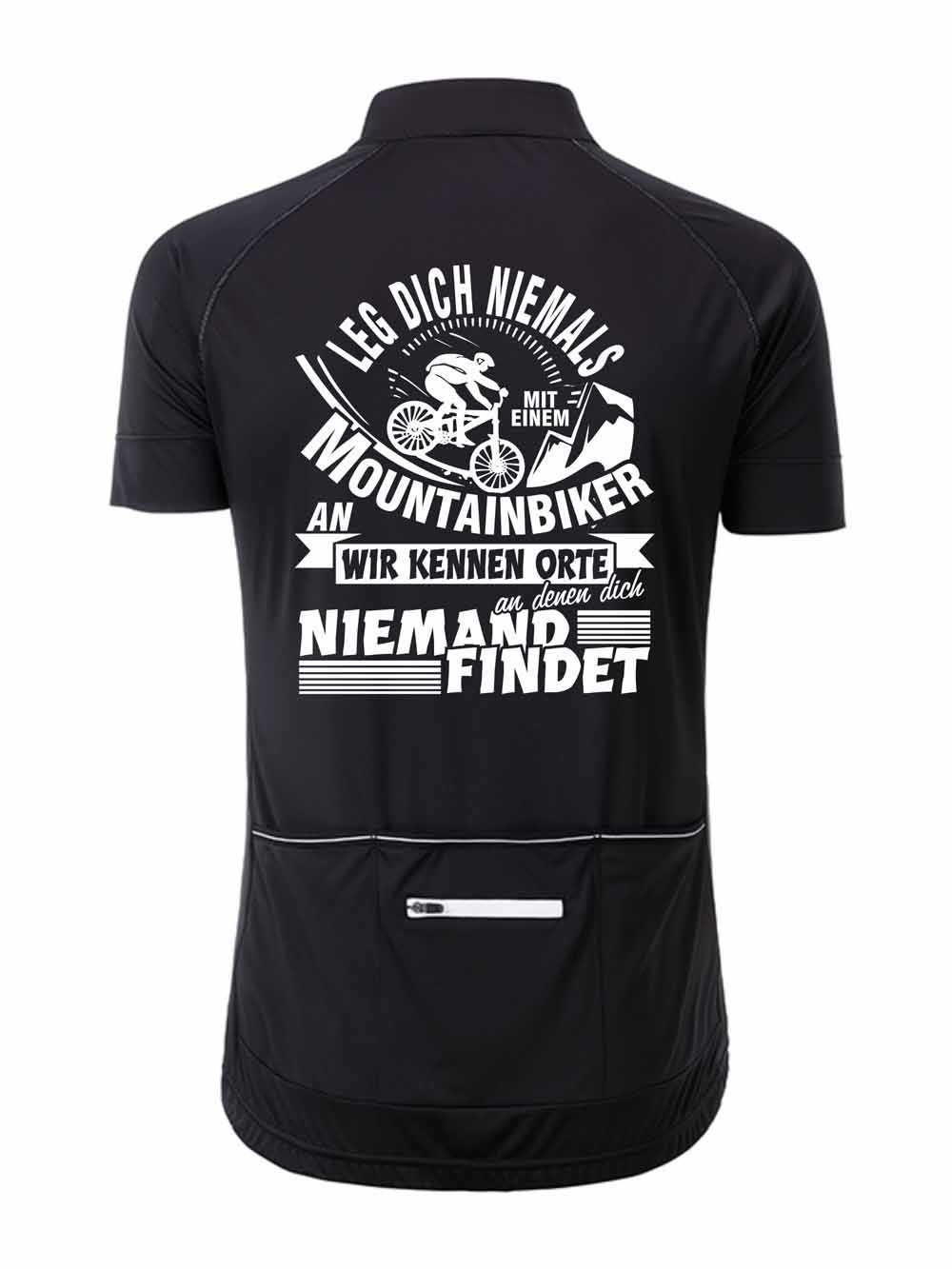 Herren Rad-Trikot Fullzip "Leg dich nie mit einem Mountainbiker an" JN516LA